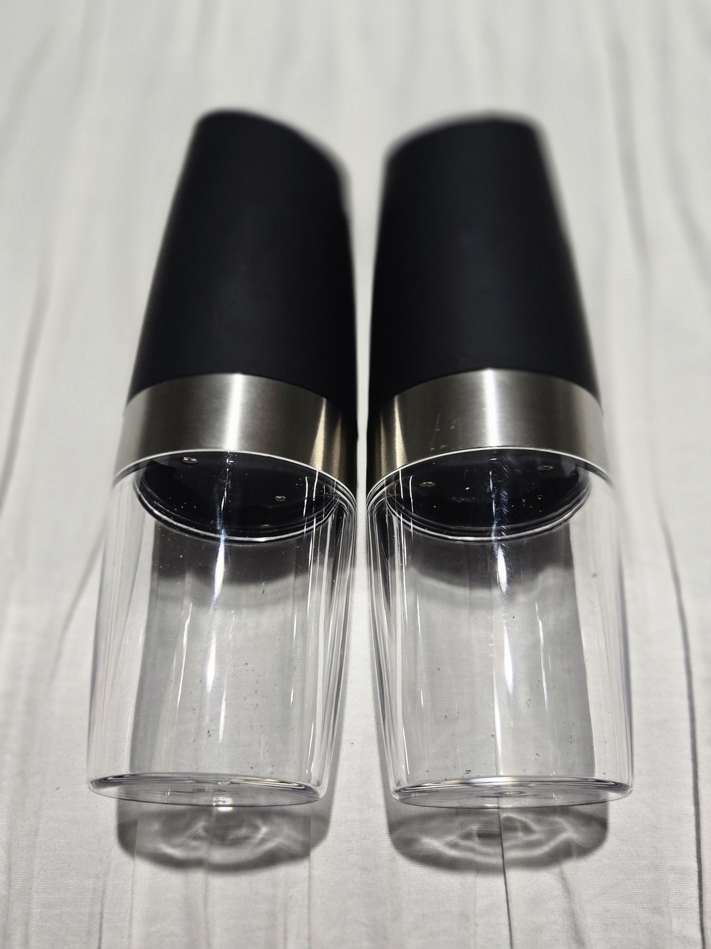 Black Electric Salt and Pepper Grinder Set - Unbranded